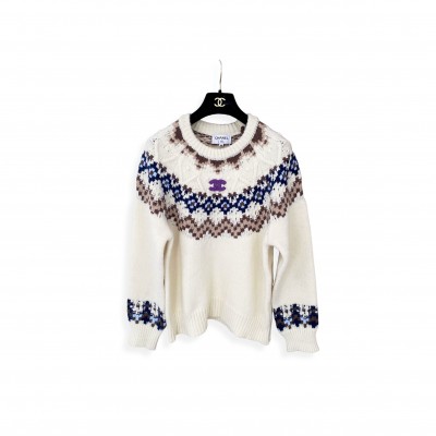 CHANEL FAIRISLE JUMPER WOMEN CASUAL LONG SLEEVE JUMPERS 